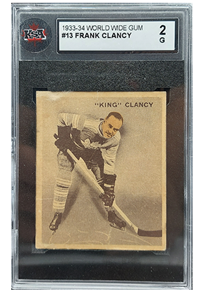 1933 V357 WWG Ice Kings #13 Frank King Clancy KSA 2 HOF card rc for sale