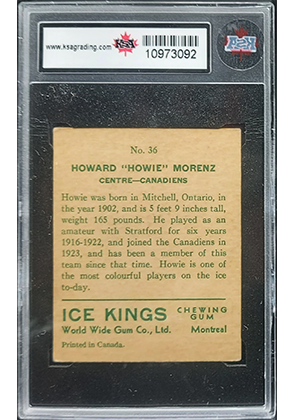 1933 V357 WWG Ice Kings #36 Howie morenz ENGLISH VERSION HOF ksa4 