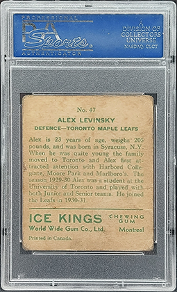 1933 V357 WWG Ice Kings #47 Alex Levinski hockey cards cartes a vendre