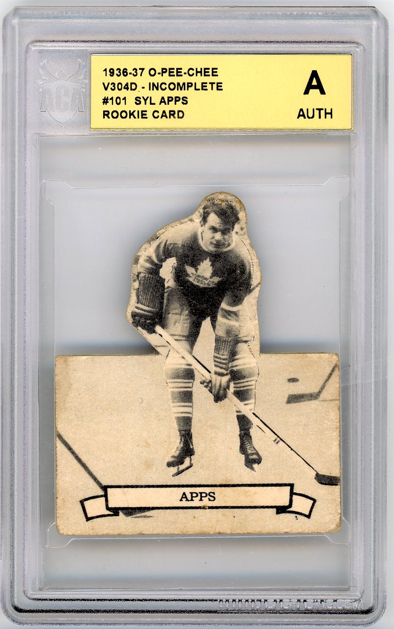 1936-37 V304D O Pee-Chee OPC #101 Syl Apps RC HOF ACA authentic