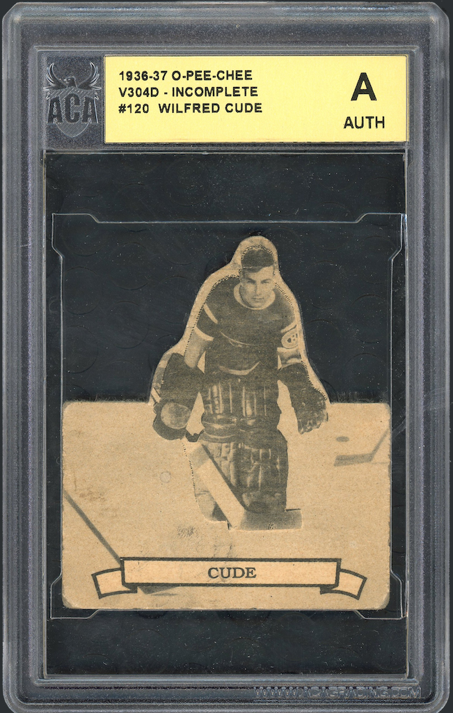 1936-37 V304D O Pee-Chee OPC #120 Wilfred Cude Goalie ACA authentic