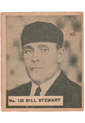 1937 V356 World Wide Gum #135 William Bill Stewart COACH hockey card for sale rc rookie