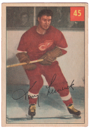 1954-55 Parkhurst Hockey #45 Tony Leswick set lot sportcards hockey carte