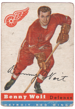 1954-55 Topps #8 Benoit Woit hockey card rc rookie for sale