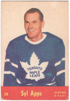 1955-56 Parkhurst #28 Syl Apps OTG HOF rc rookie a vendre