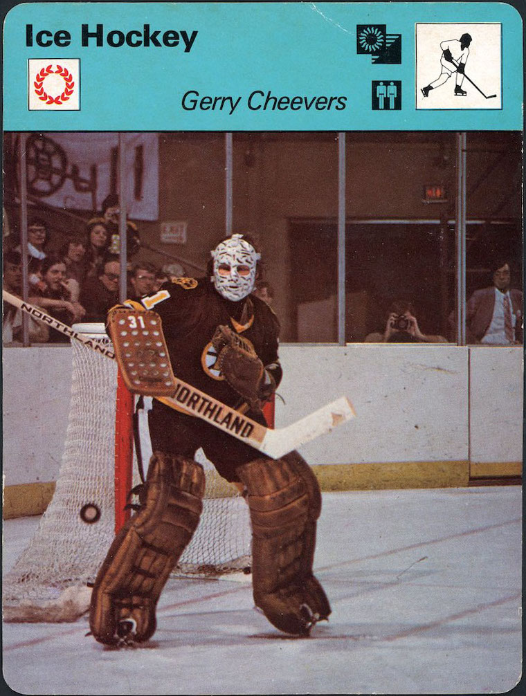 1977-79 Sportscasters Series 44 hockey Gerry Cheevers #44-20 HOF