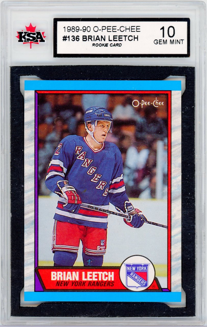 1989-90 O Pee-Chee OPC #136 Brian Leetch Rc Rookie KSA 10 GEM MINT pristine