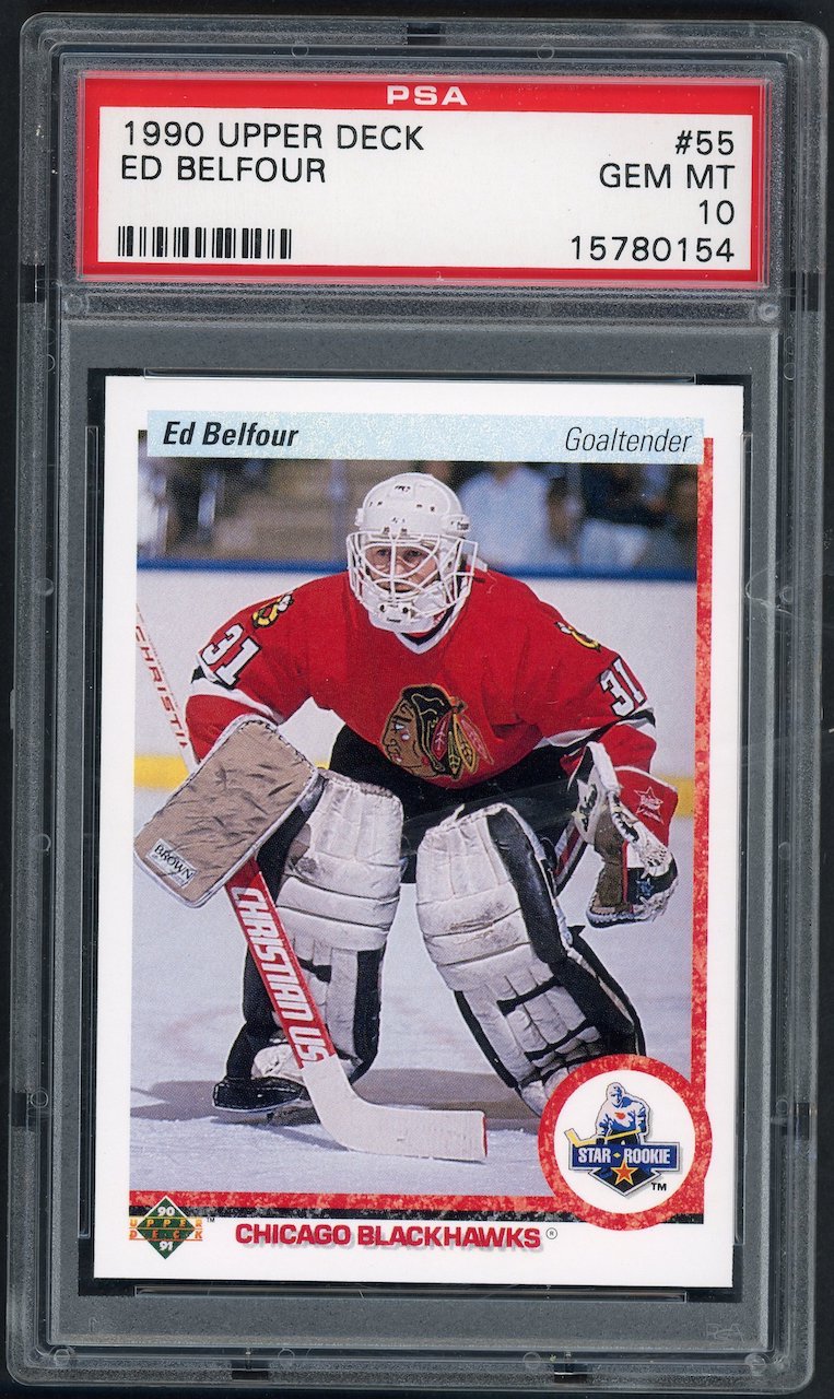 1990-91 Upper Deck #55 Ed Belfour RC Rookie Goalie PSA10 GEM MINT