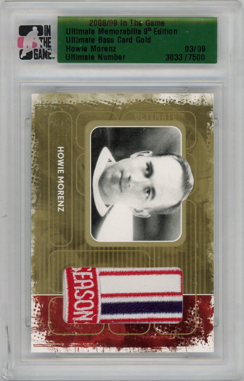 2008-09 ITG Ultimate Memorabilia HOWIE MORENZ Patch HOF Canadiens