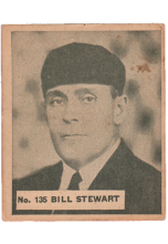 1937 V356 World Wide Gum #135 William Bill Stewart COACH hockey card for sale rc rookie