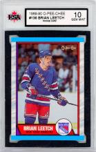 1989-90 O Pee-Chee OPC #136 Brian Leetch Rc Rookie KSA 10 GEM MINT pristine